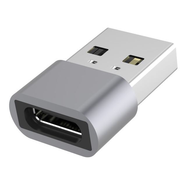 Aluminium USB C female - USB2.0 A Male adaptér