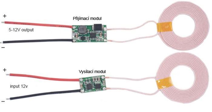 Bezdrtov nabjec modul 5V/2A, pijma + vysla