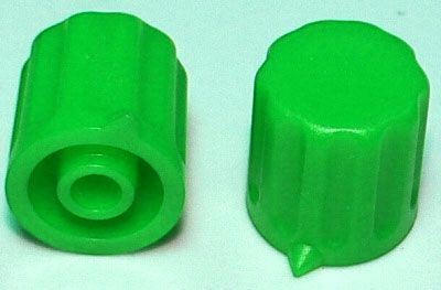 Přístrojový knoflík, 14x15mm, hřídel 4mm, zelený