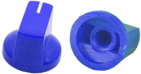 Přístrojový knoflík 19x14,5mm, hřídel 6mm, modrý