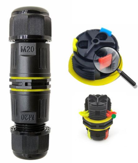 Kabelov� spojka 3P 380V/25A, kabel 0,5-2,5mm2 IP68